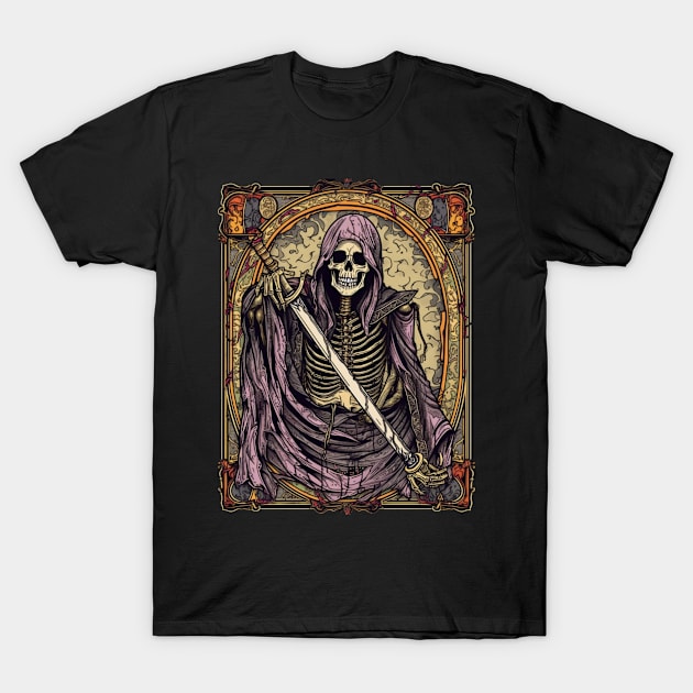 Grim Reaper detailed and Embellished High Definition Tarot Card design T-Shirt by The Dirty Gringo